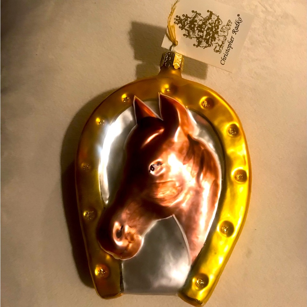 Christopher Radko Christmas Horseshoe Ornaments. EXCELLENT CONDITION!!!!!